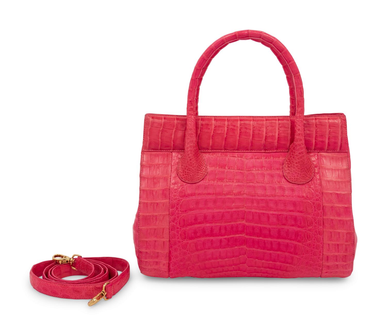 Nancy Gonzalez Pink Crocodile Bag, 2000s