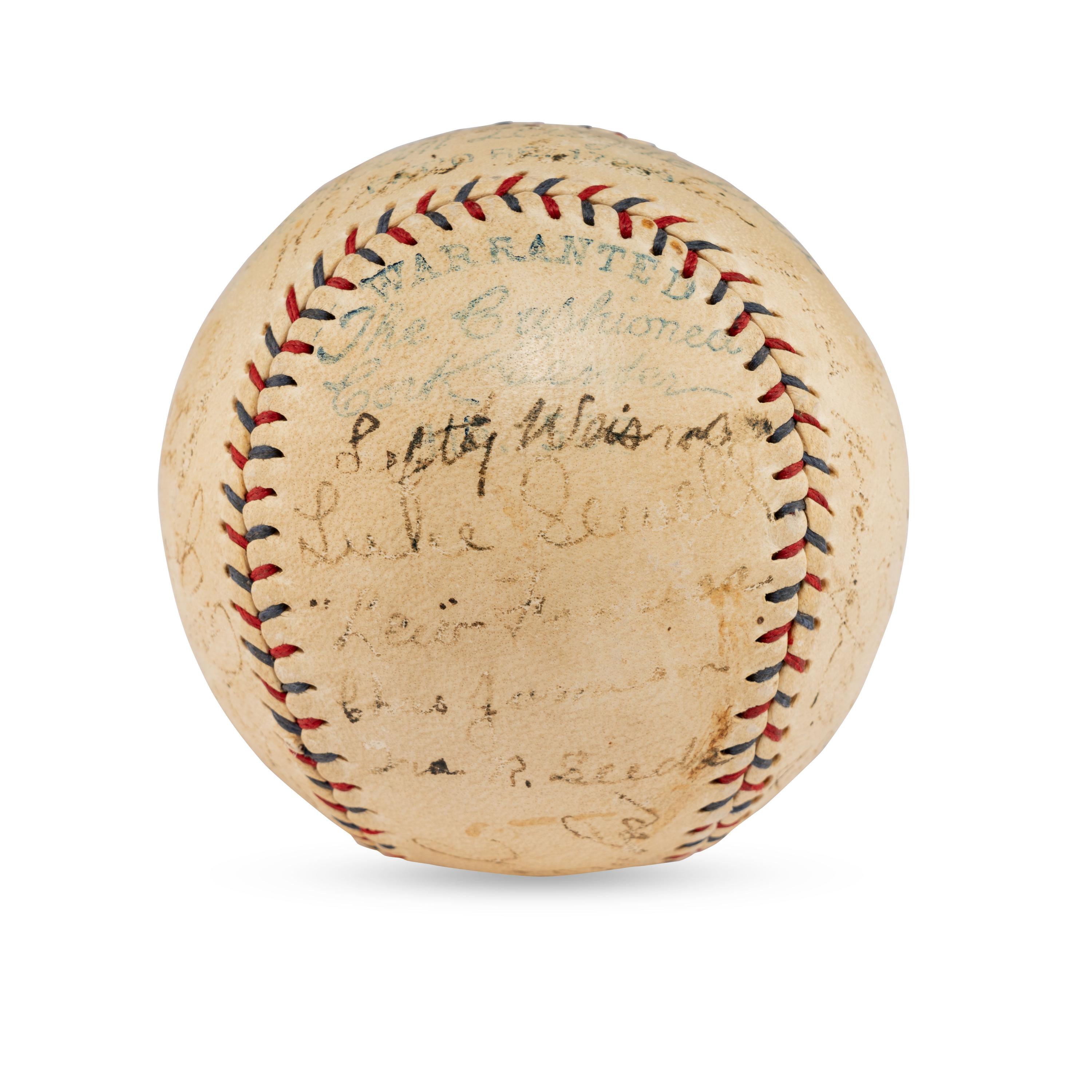A 1930 Cleveland Indians Team Signed Autograph Baseball (PSA Auction Letter),
