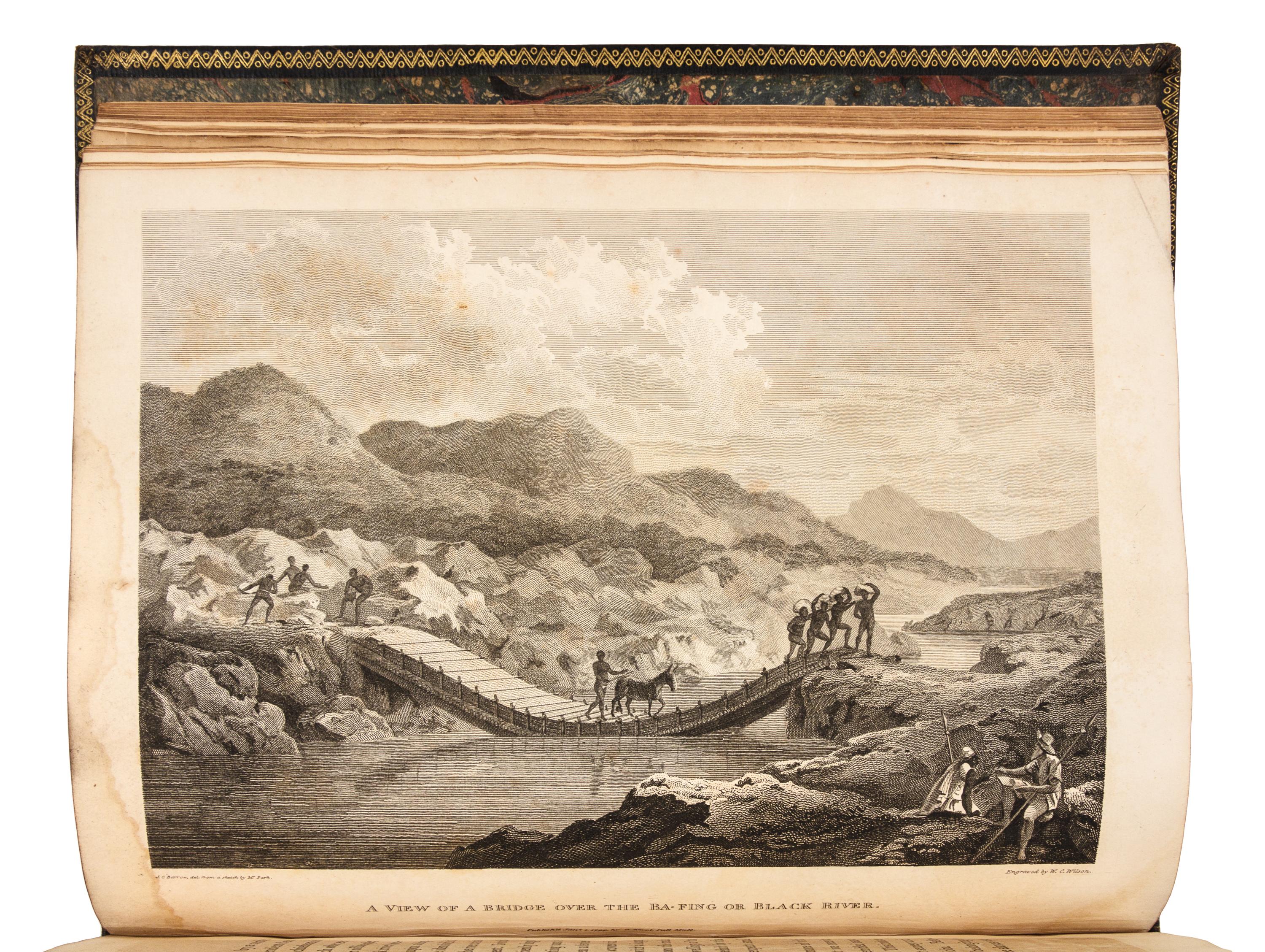 PARK, Mungo (1771-1806). Travels in...Africa --Journal of Mission to...Africa. London, 1799, 1815. -- 2 works, uniformly bound.