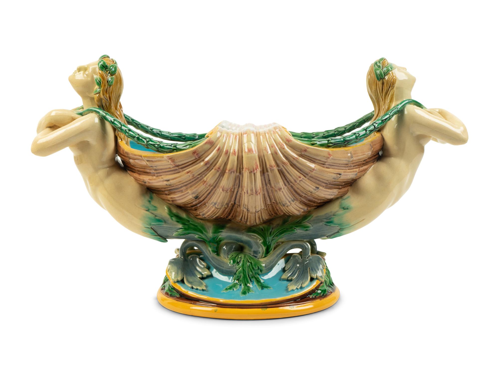 A Minton Majolica Figural Centerpiece — 19TH CENTURY