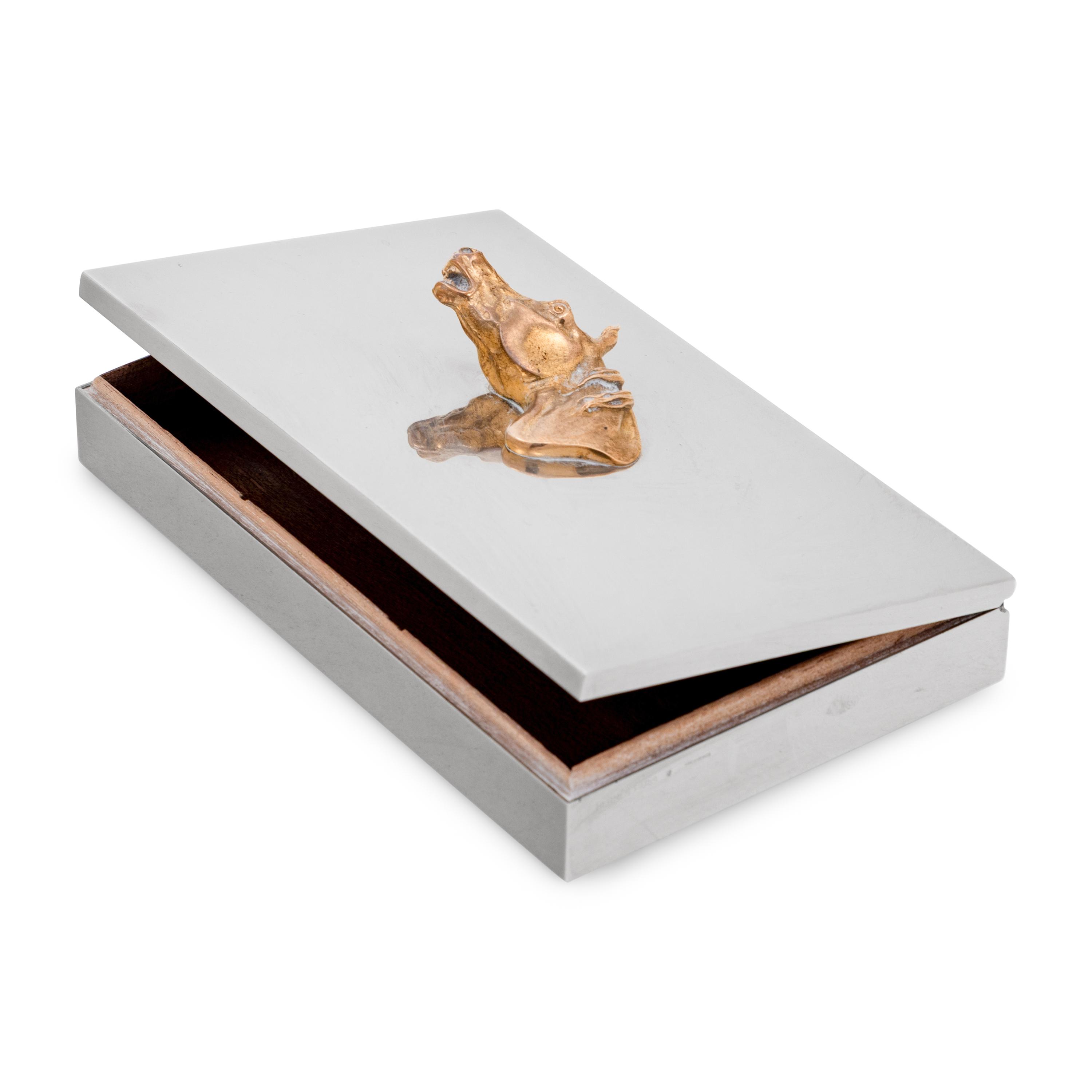 An Hermès Silver-Plate and Brass Horse Decorated Humidor