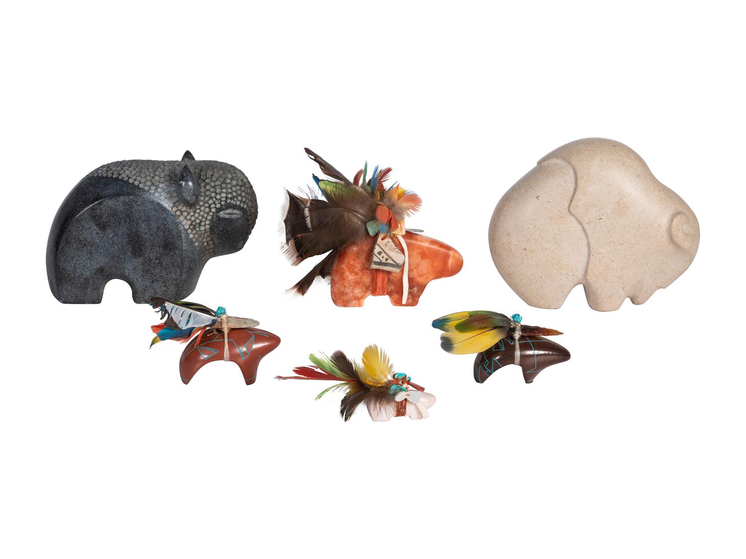 Collection of Stone and Pottery Fetishes