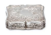 A Victorian Silver Vinaigrette, Edward Smith, Birmingham, 1843, the lid worked to depict a cathedral.