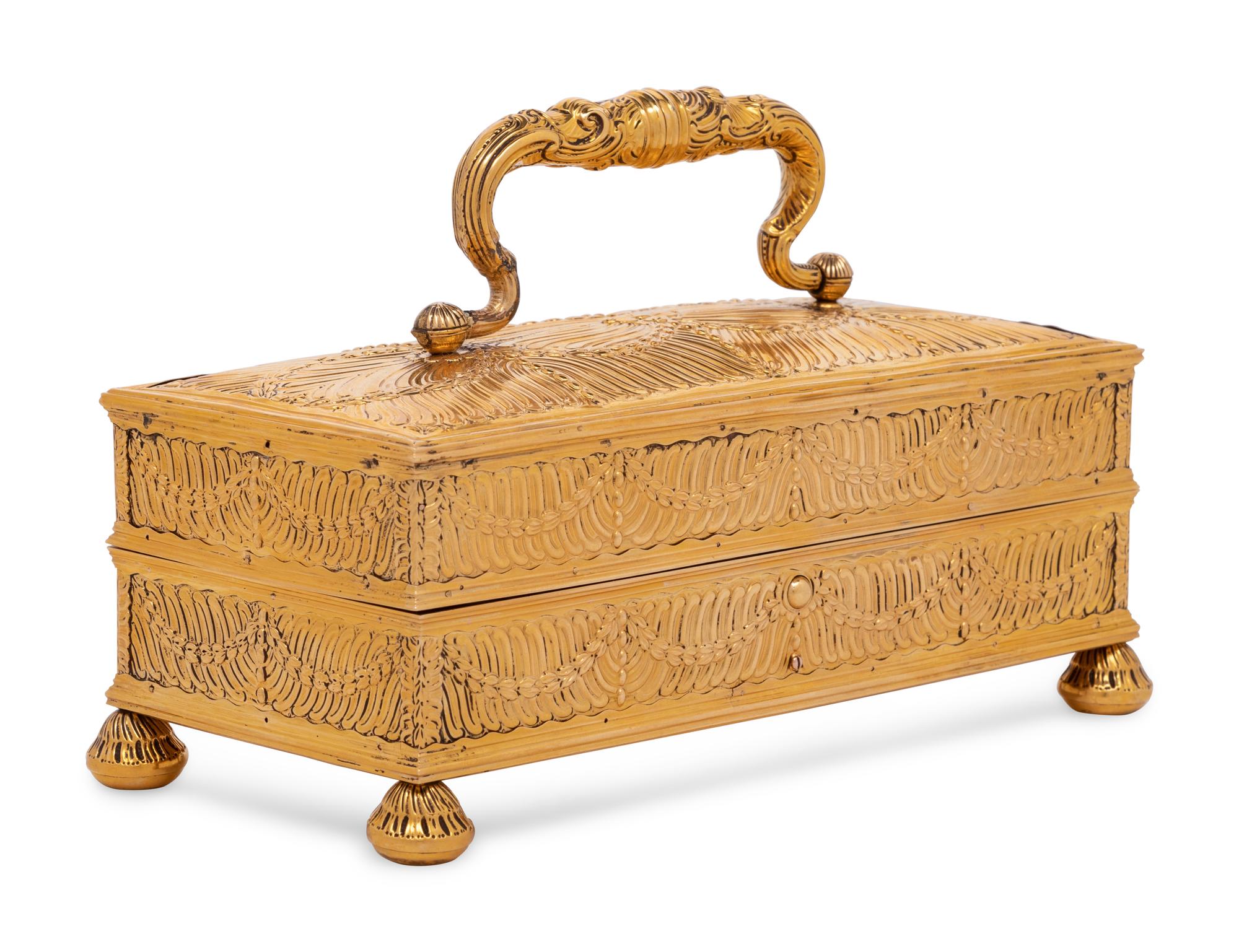 A Continental Rock Crystal, Agate and Gilt Metal Mounted Writing Casket