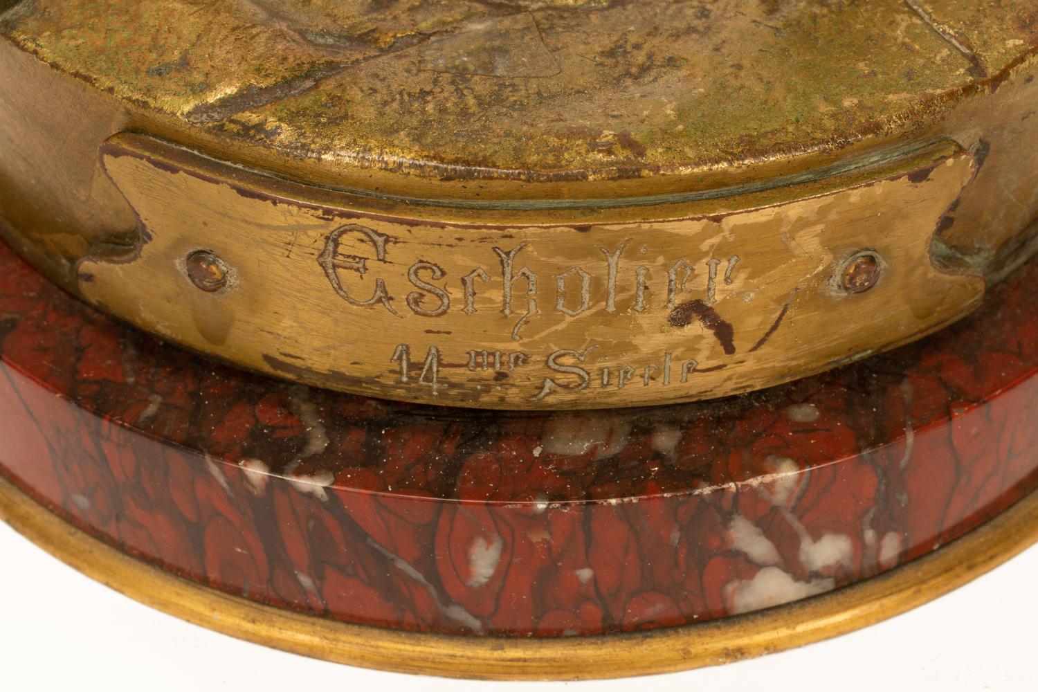 After Emile-Louis Picault 19th Century Escholier gilt bronze