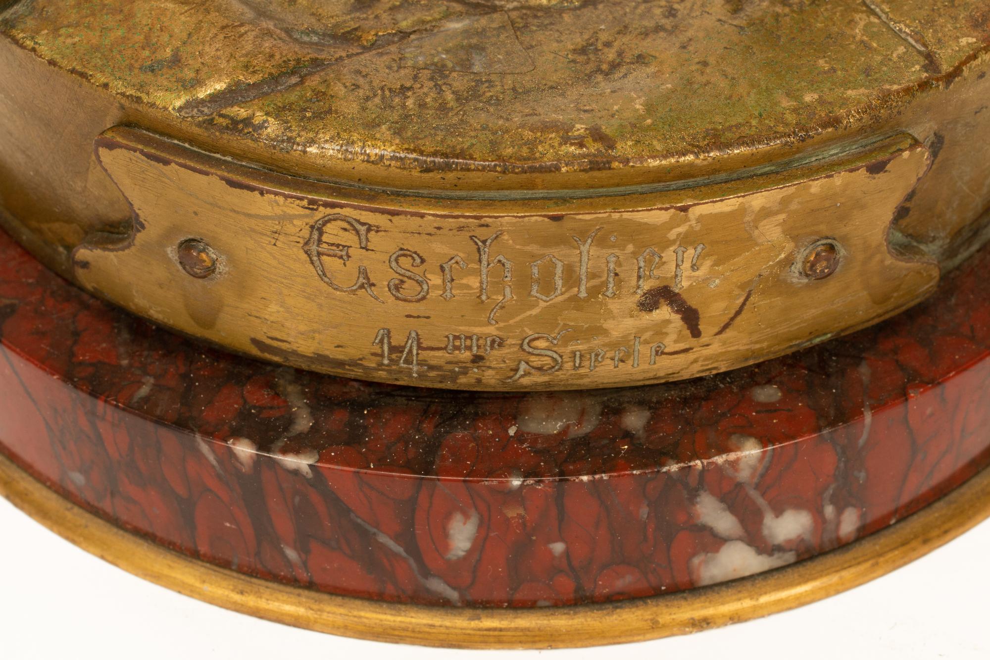 After Emile-Louis Picault 19th Century Escholier gilt bronze
