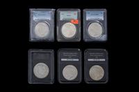 Six 1922 Peace $1 Coins