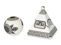 Black-on-White Pottery Seed Jars