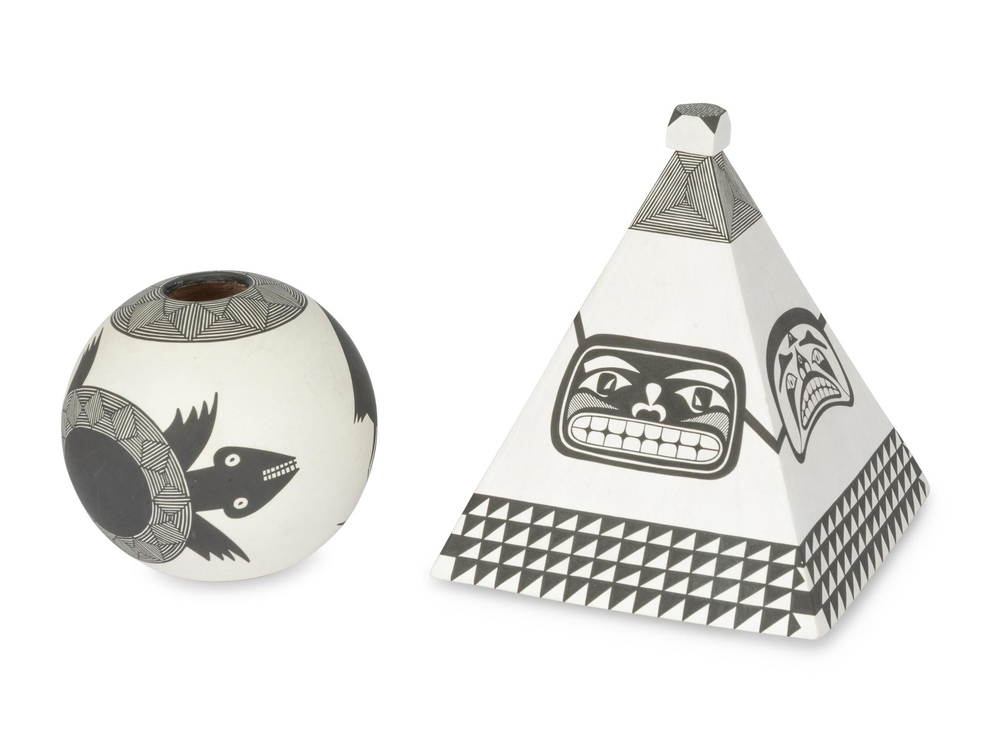 Black-on-White Pottery Seed Jars