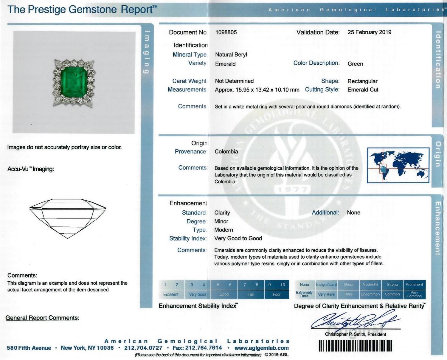 A Platinum, Emerald and Diamond Ring, 13.45 dwts.