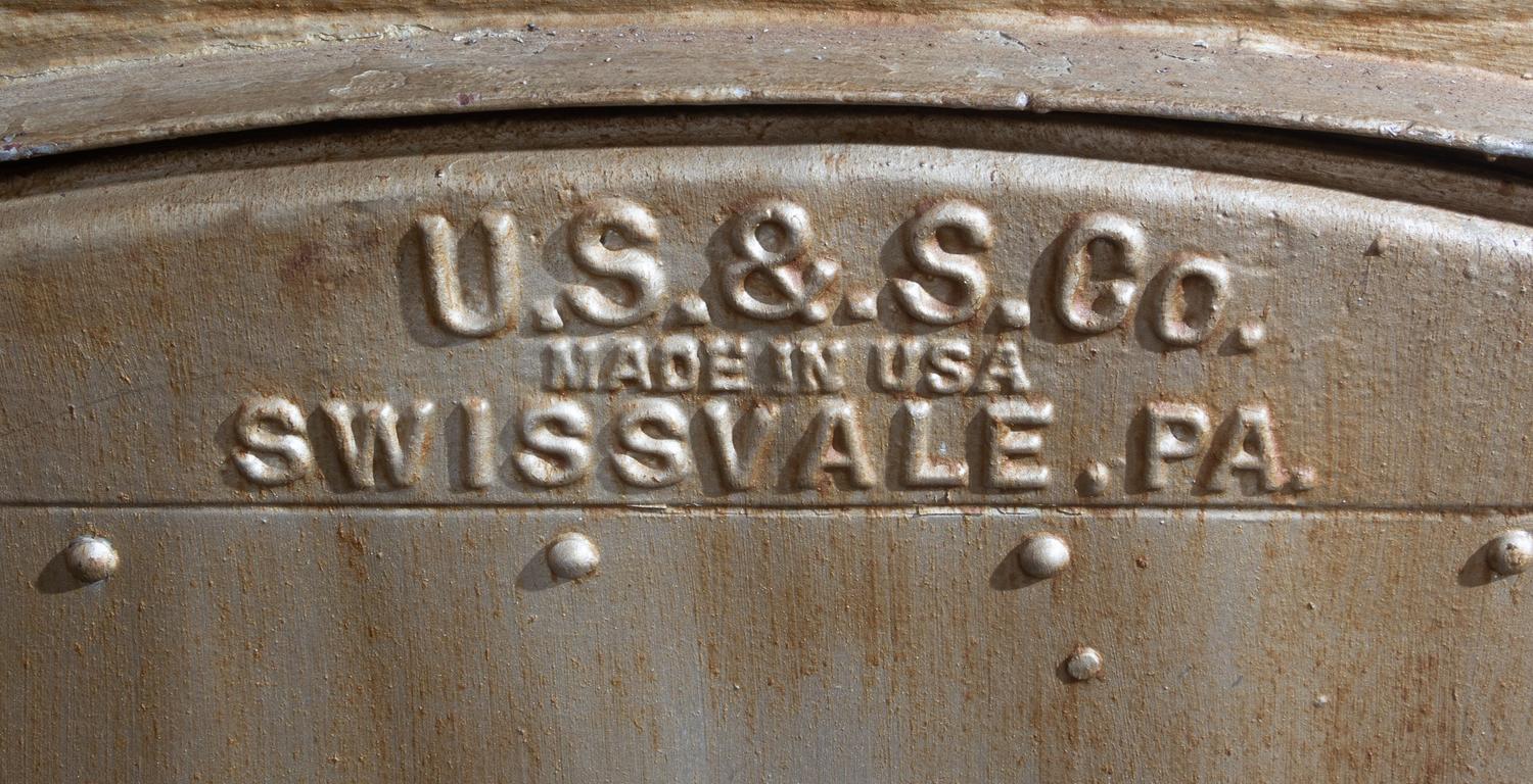 A Union Switch and Signal Painted Metal Railroad Semaphore Three-Light Signal