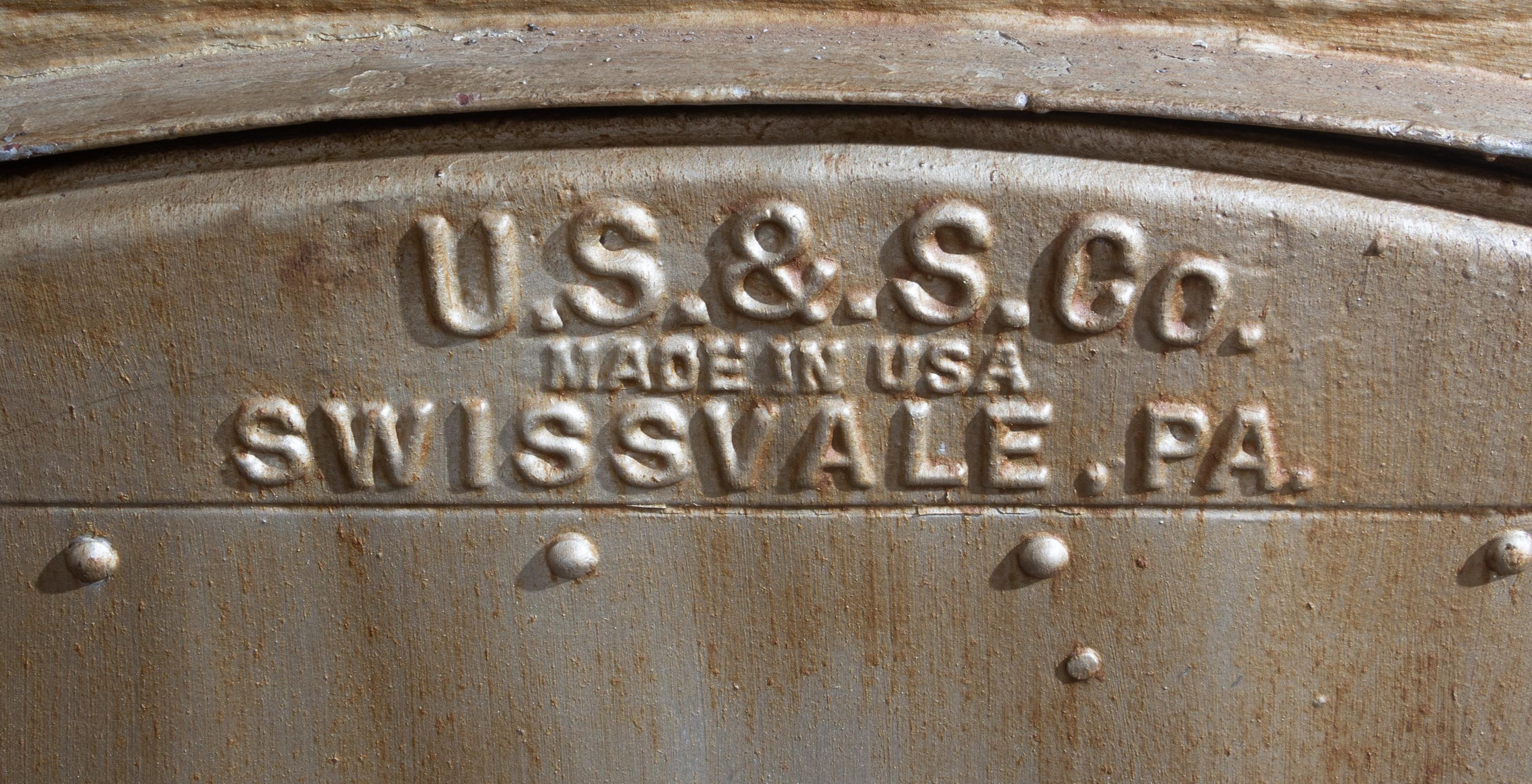 A Union Switch and Signal Painted Metal Railroad Semaphore Three-Light Signal