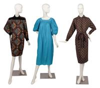 Three Yves Saint Laurent Rive Gauche Dresses, 1970-80s