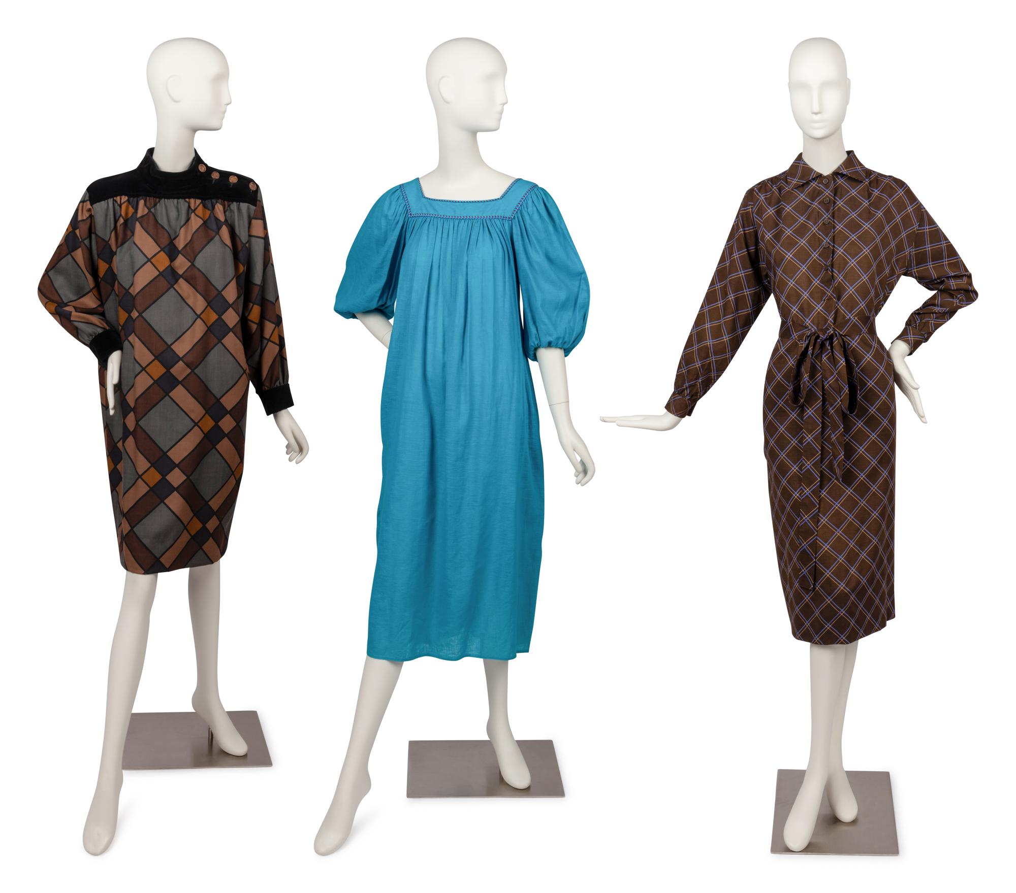 Three Yves Saint Laurent Rive Gauche Dresses, 1970-80s