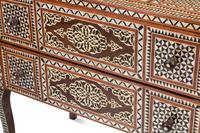 A Pair of Levantine Marquetry and Mother-of-Pearl Inlaid Two-Drawer Chests