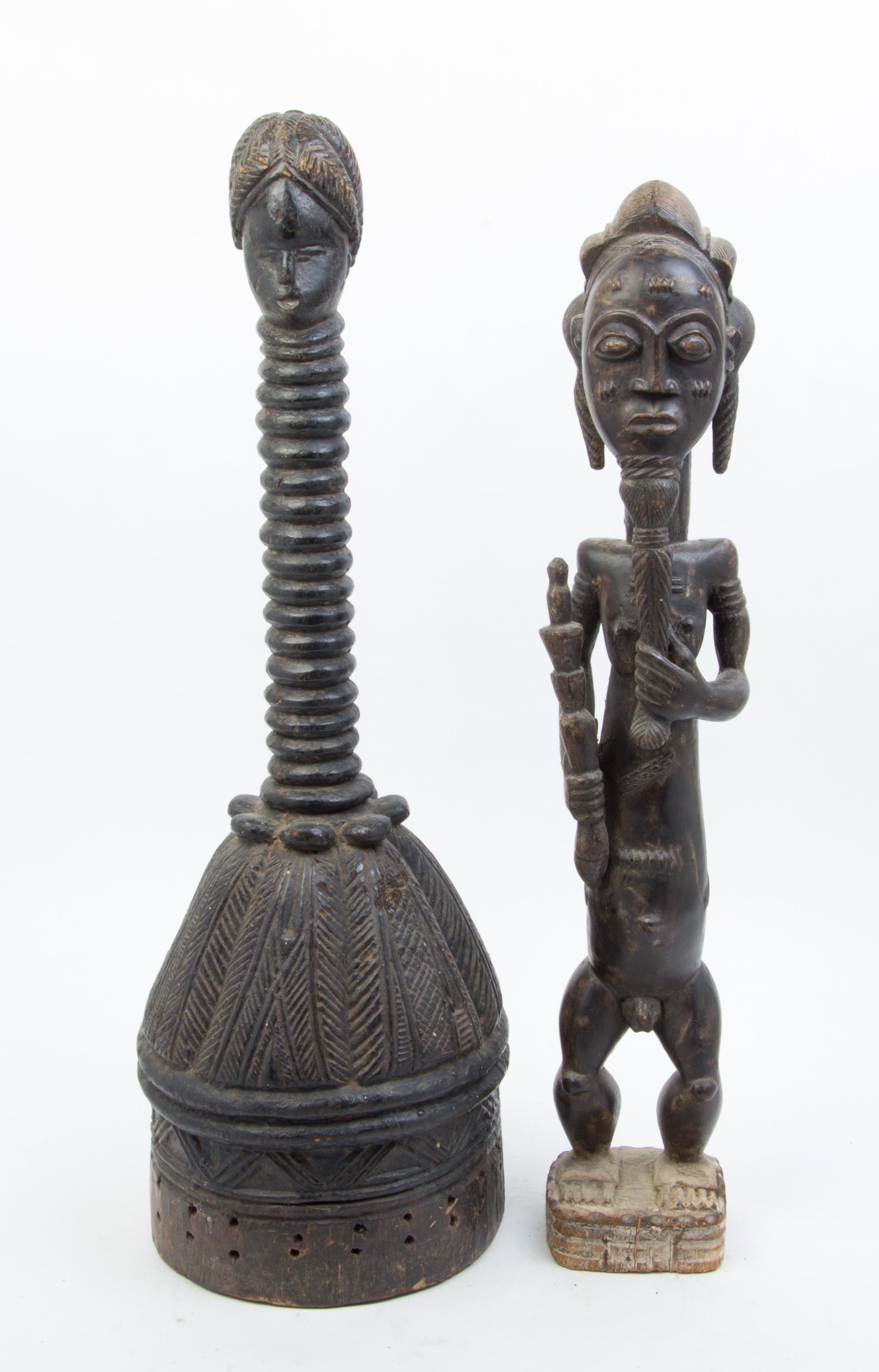 A Group of Four Wood Figures Height of tallest 27 inches.