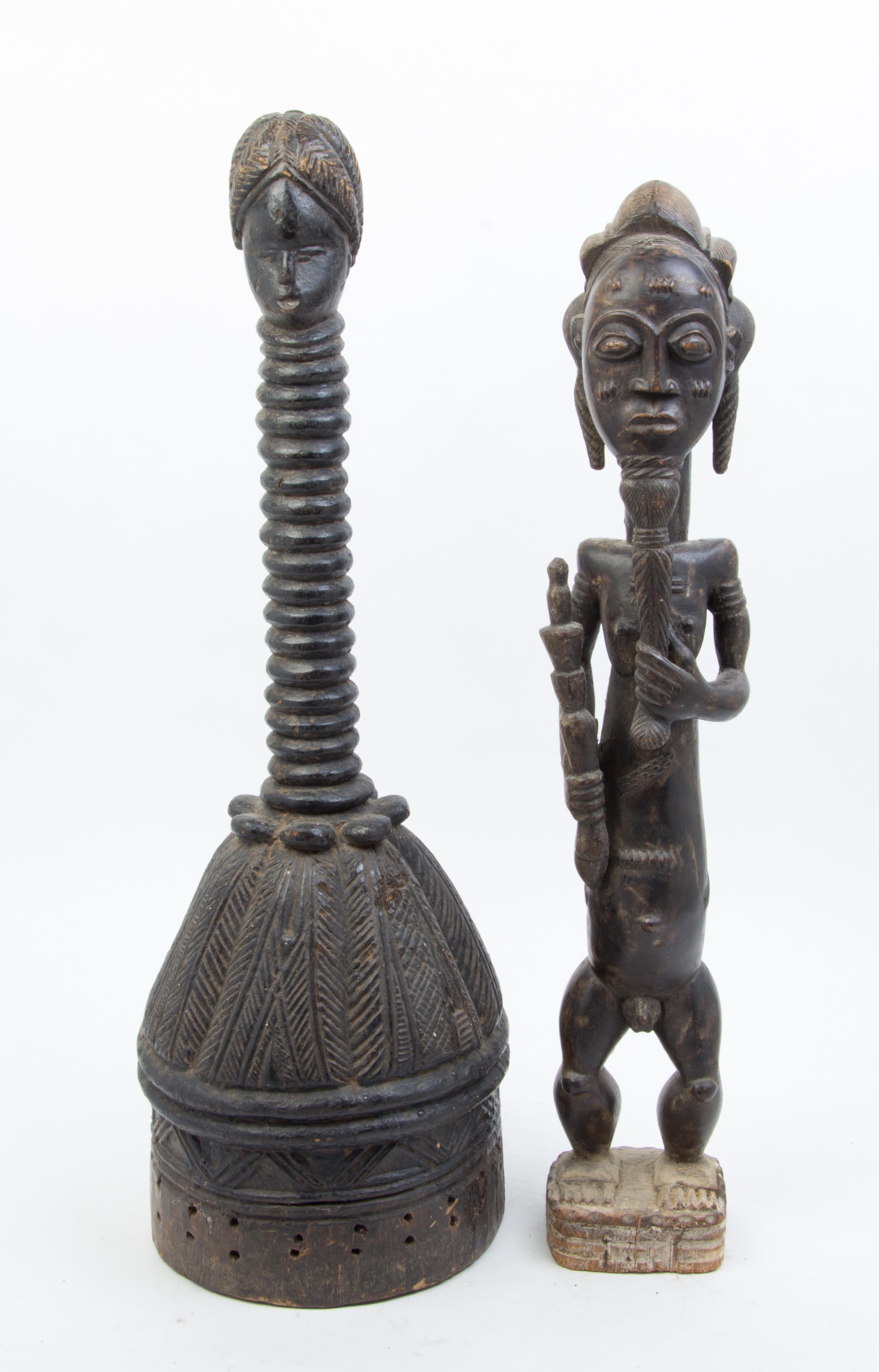 A Group of Four Wood Figures Height of tallest 27 inches.