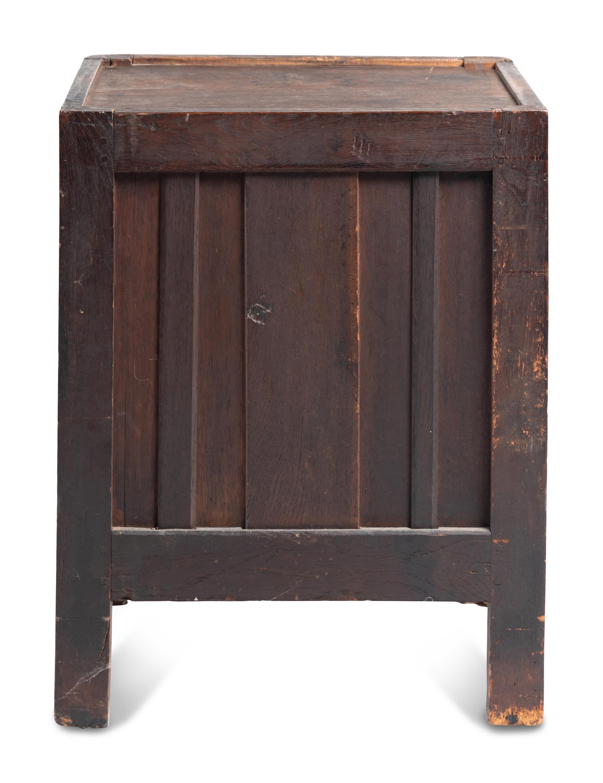 A Louis XV Walnut Marble-Top Commode