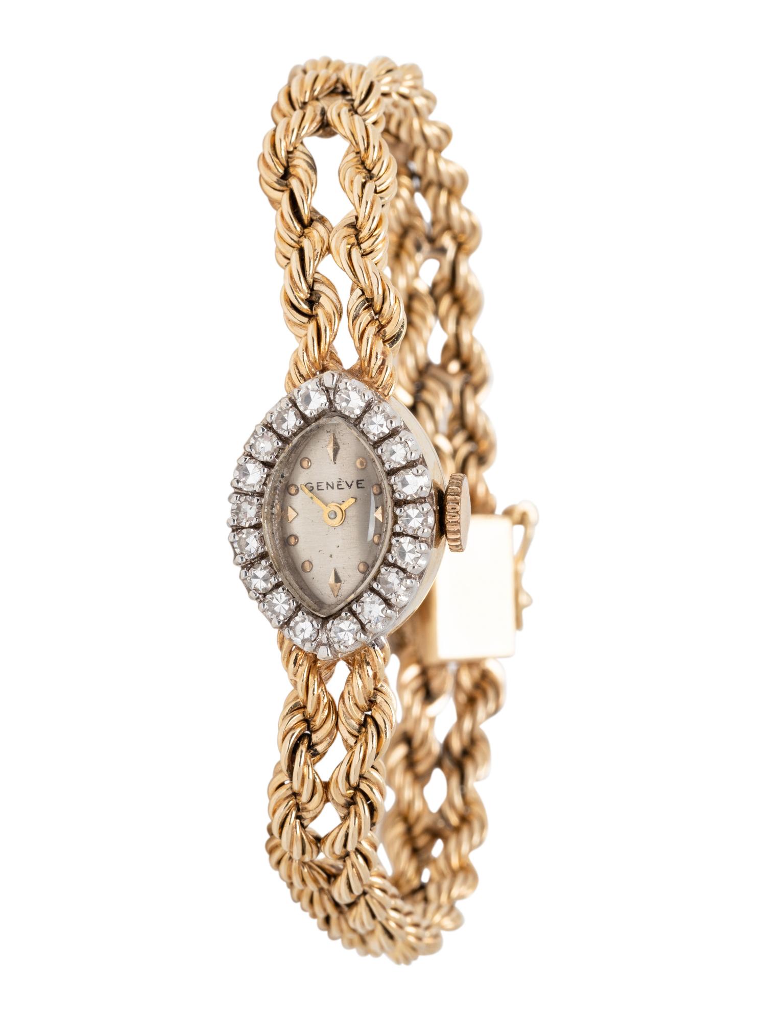 GENÈVE, YELLOW GOLD AND DIAMOND WATCH