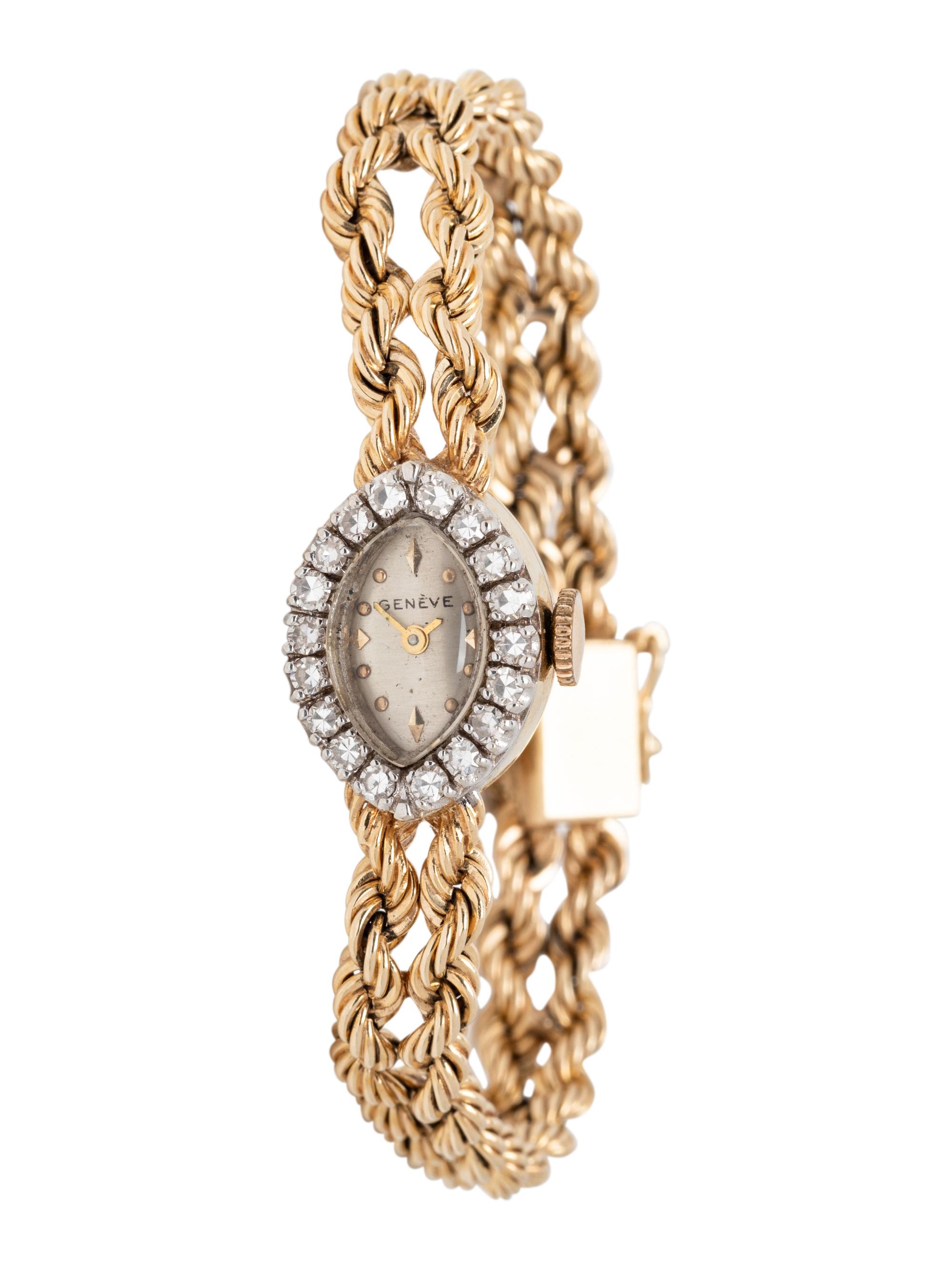 GENÈVE, YELLOW GOLD AND DIAMOND WATCH