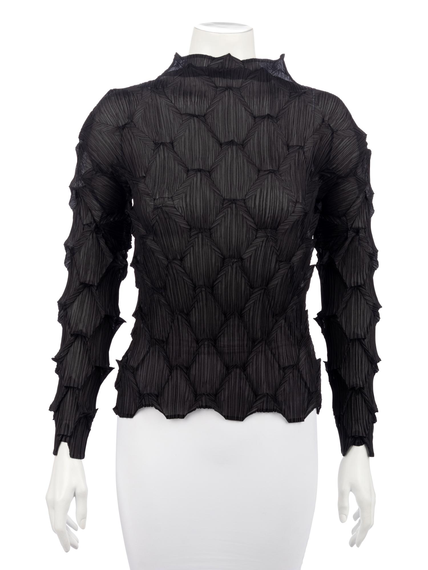 Issey Miyake Black Pleated Top, 1997