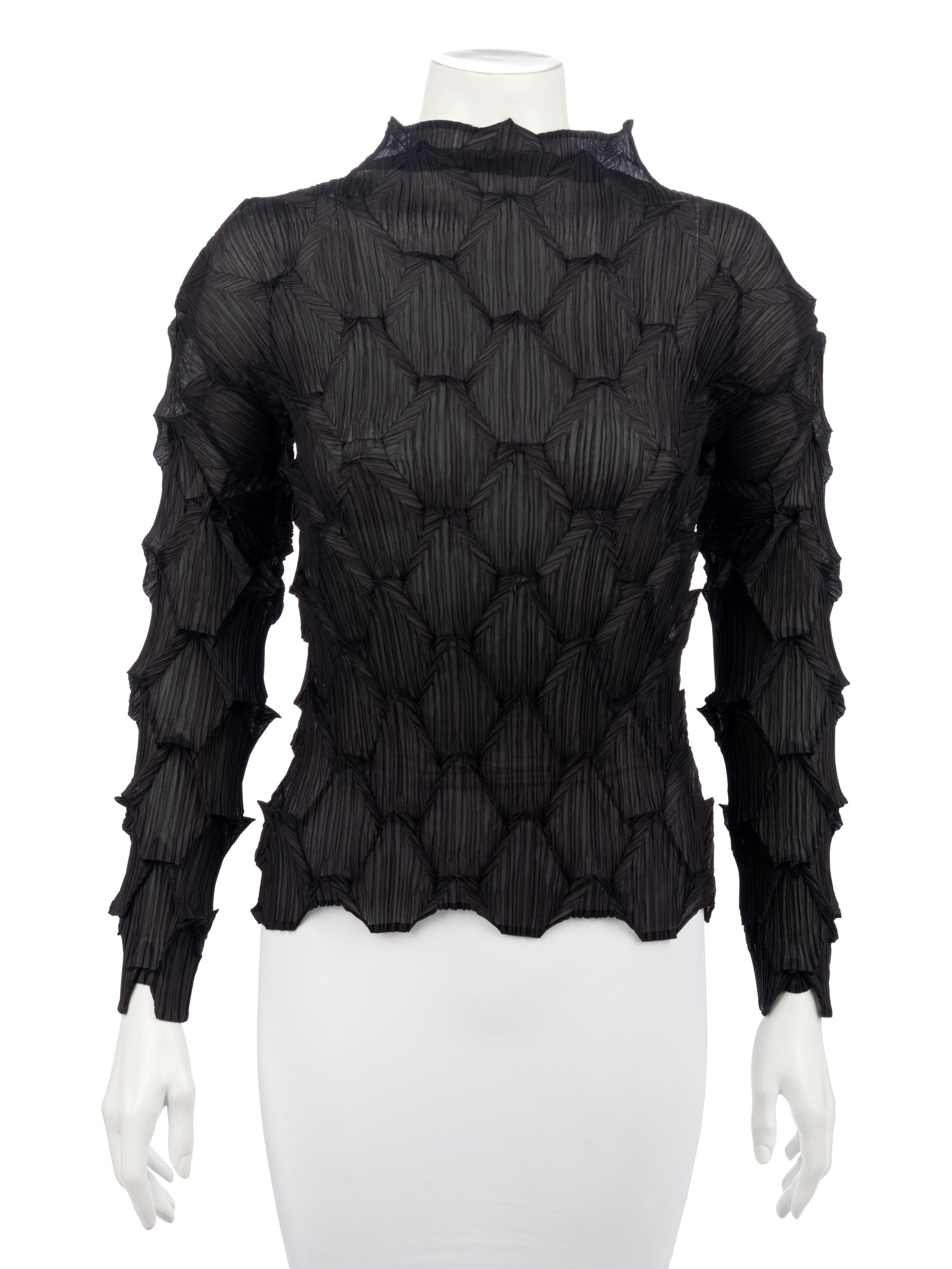 Issey Miyake Black Pleated Top, 1997