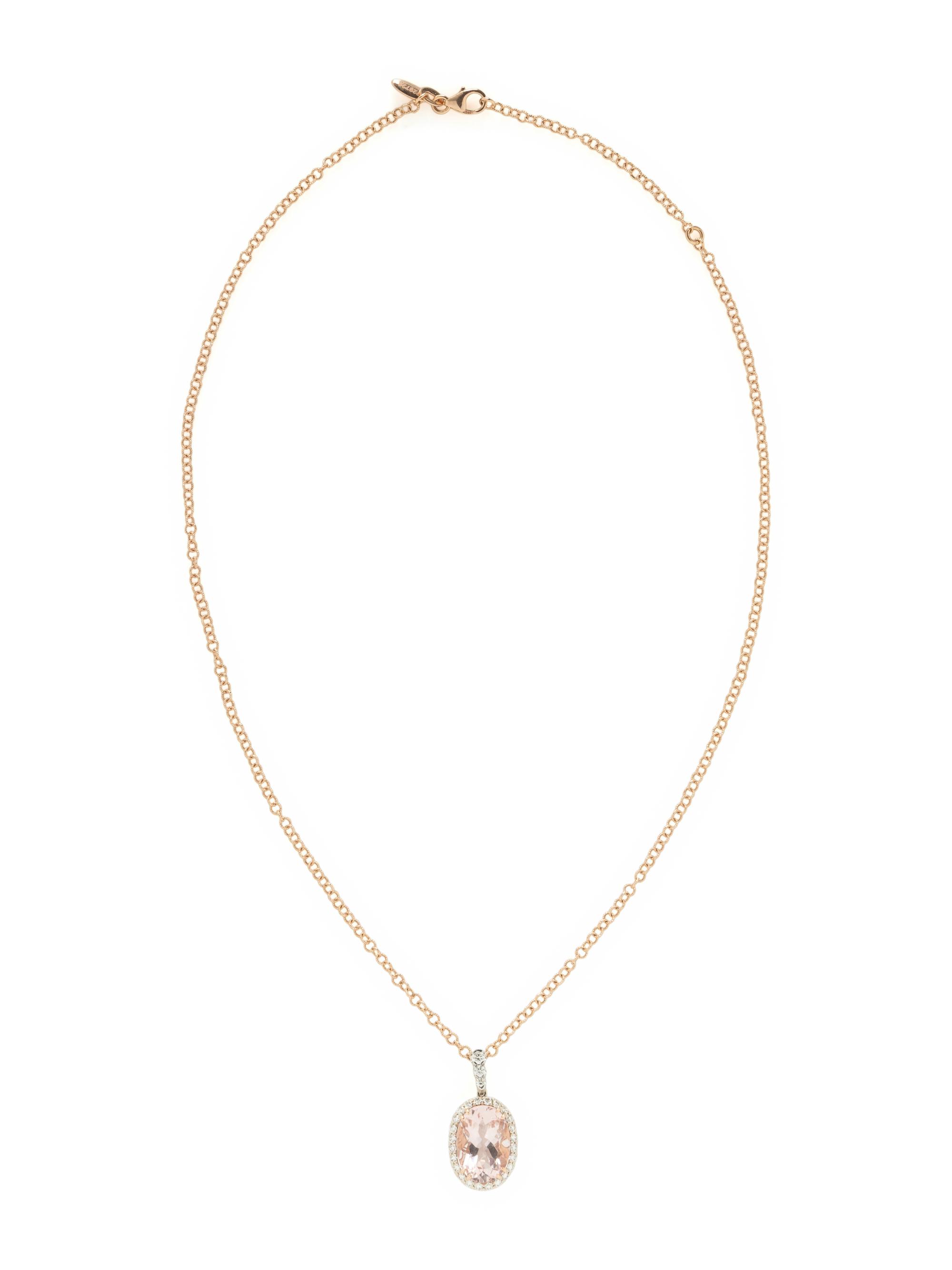 MORGANITE AND DIAMOND PENDANT NECKLACE
