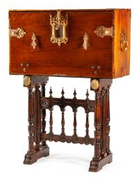 A Spanish Gilt Metal Mounted Vargueno