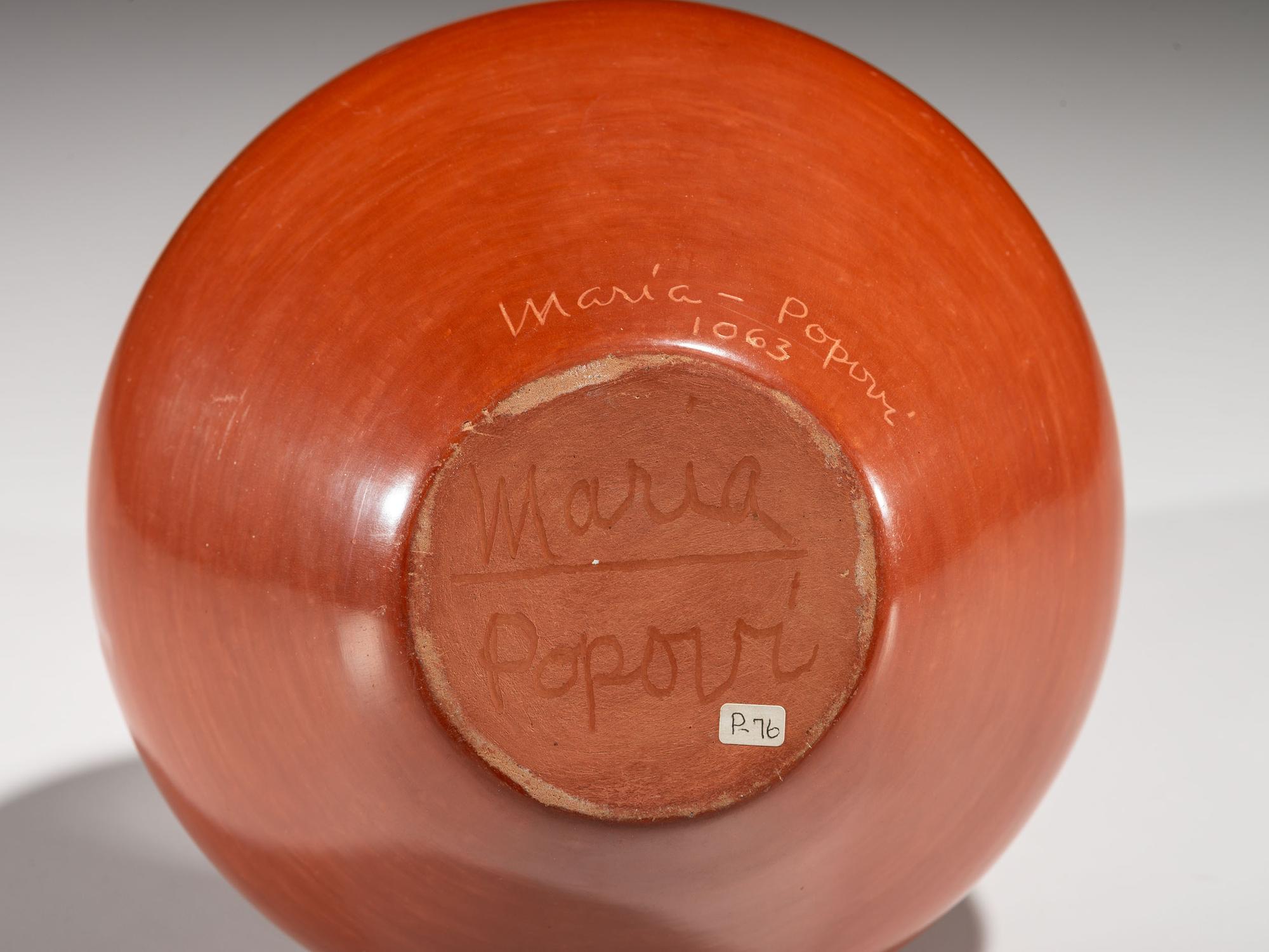 Redware Pottery Vase, Signed Twice October 1963