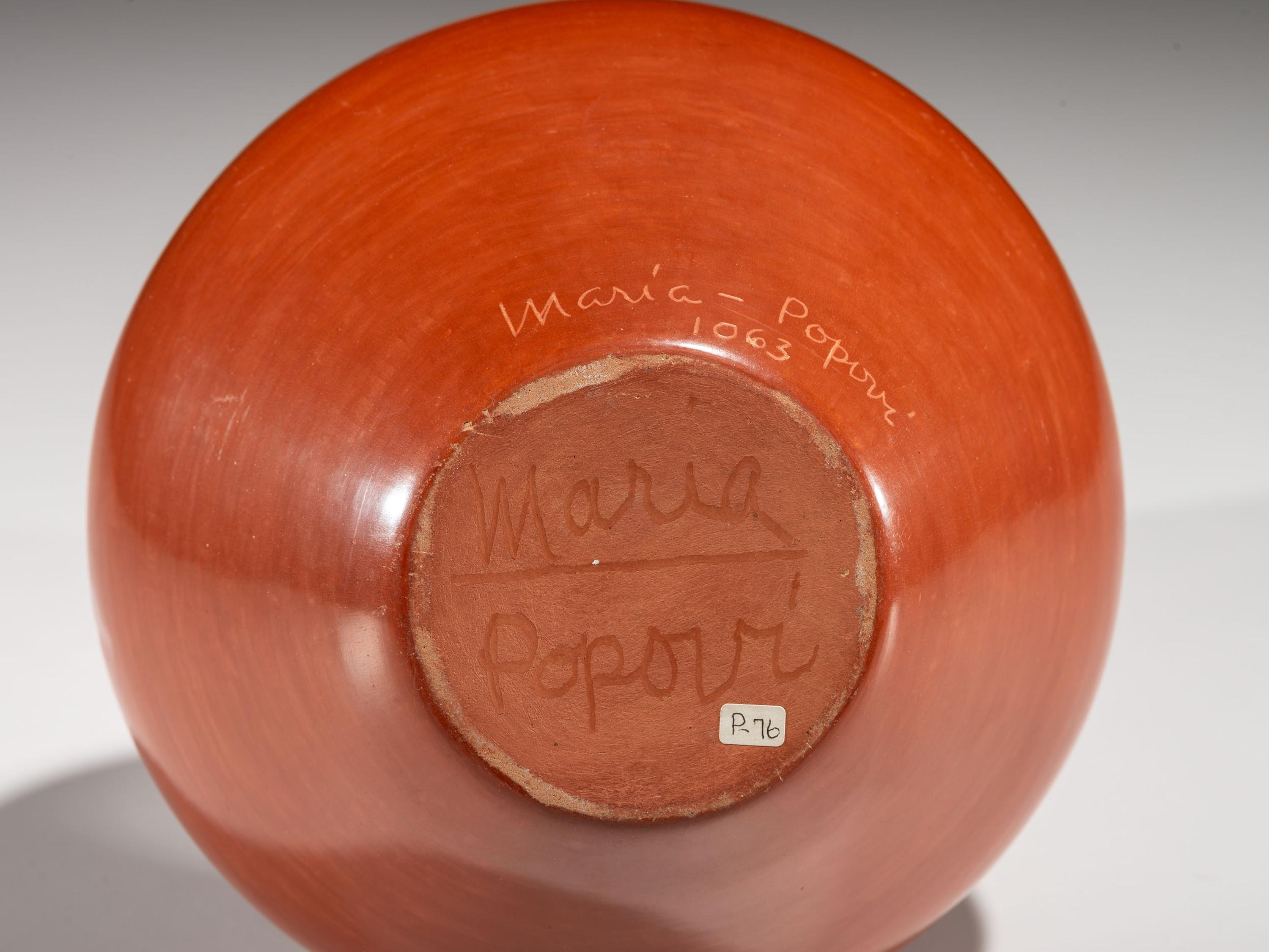 Redware Pottery Vase, Signed Twice October 1963