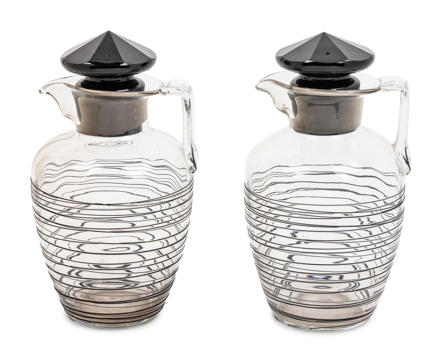 A Pair of Steuben Glass Decanters