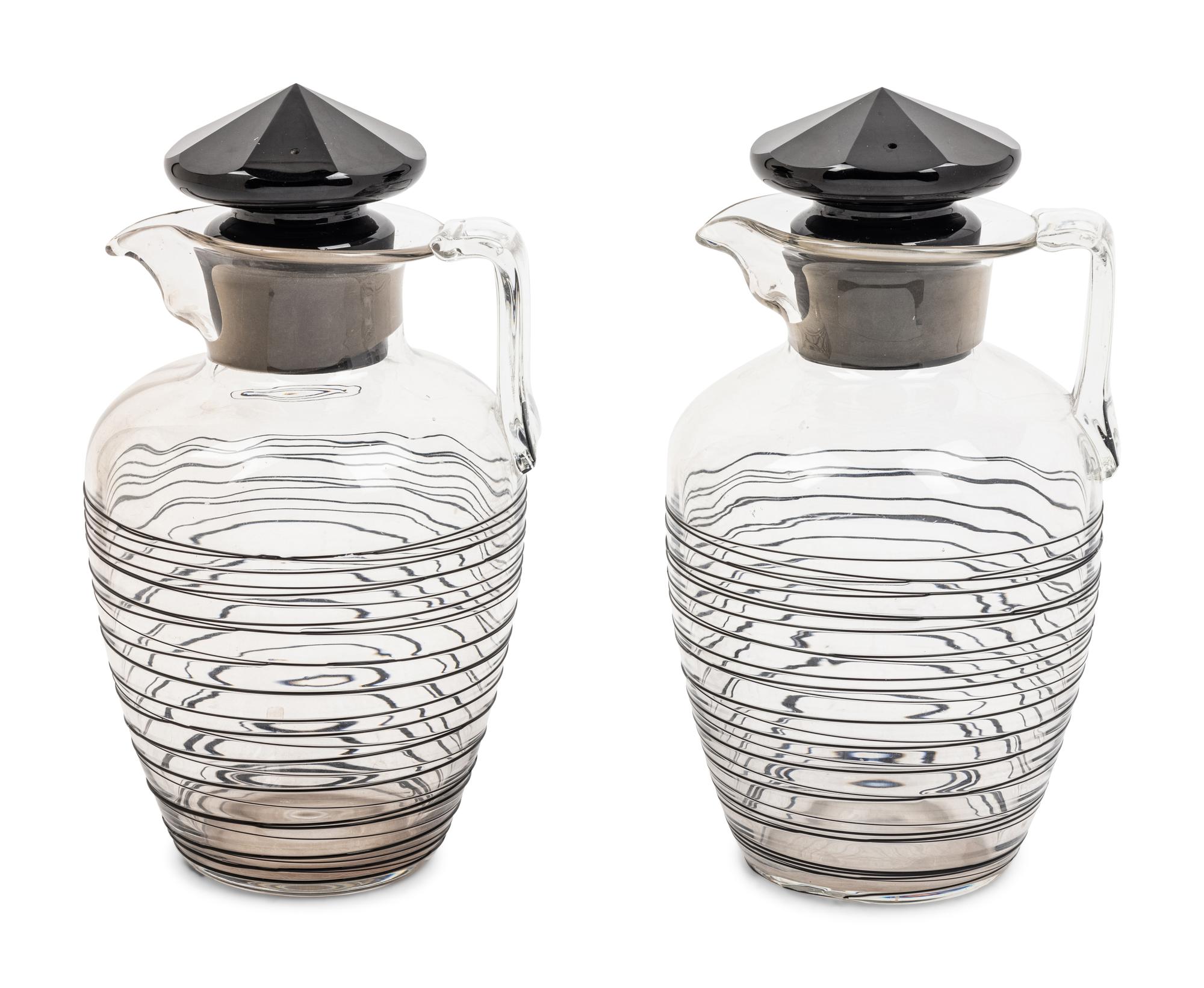 A Pair of Steuben Glass Decanters
