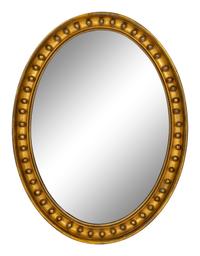 A Regency Style Oval Giltwood Mirror