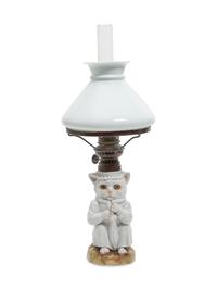 A German Porcelain Oil Lamp — 19TH CENTURY