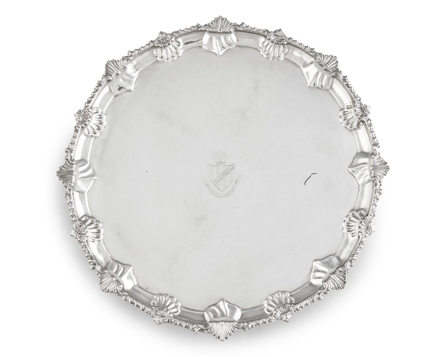 A Victorian Sterling Silver Salver in the George III Style