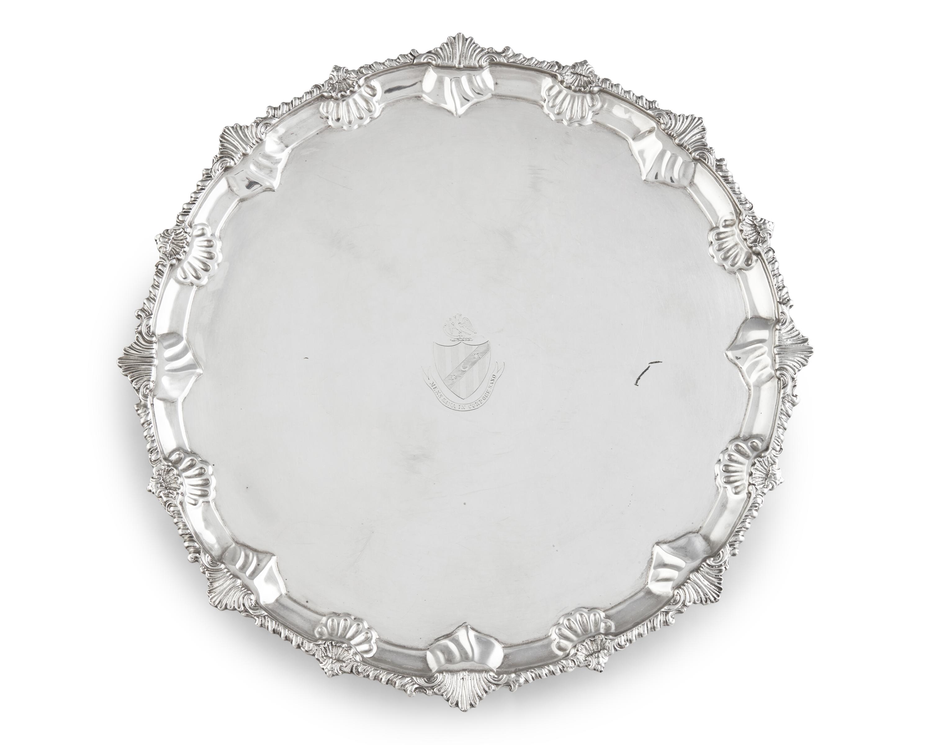 A Victorian Sterling Silver Salver in the George III Style