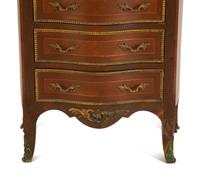 A Louis XV Style Gilt Bronze Mounted Marble Top Semainier