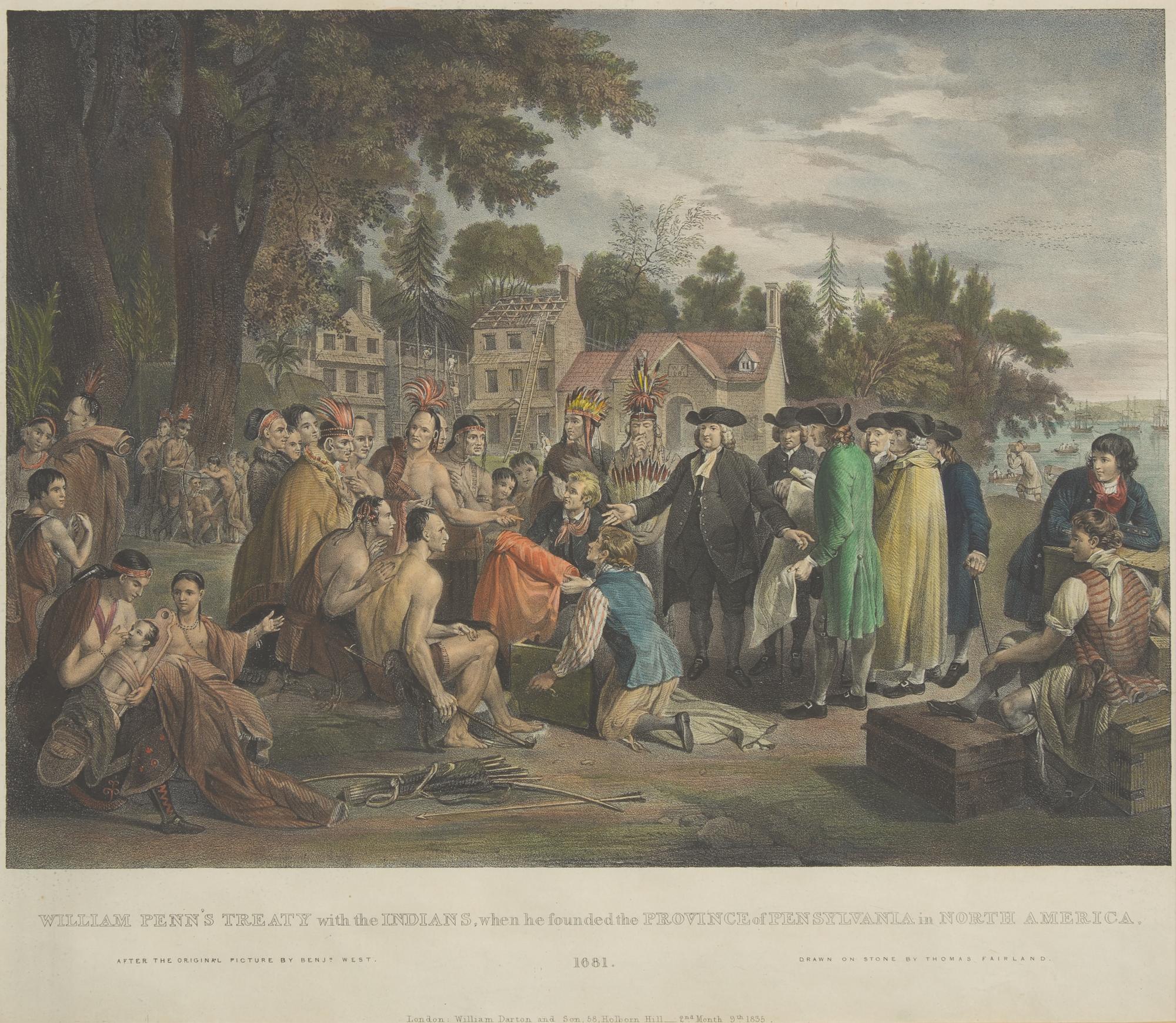 [Philadelphia] Group of 6 prints of William Penn's Treaty with the Indians...