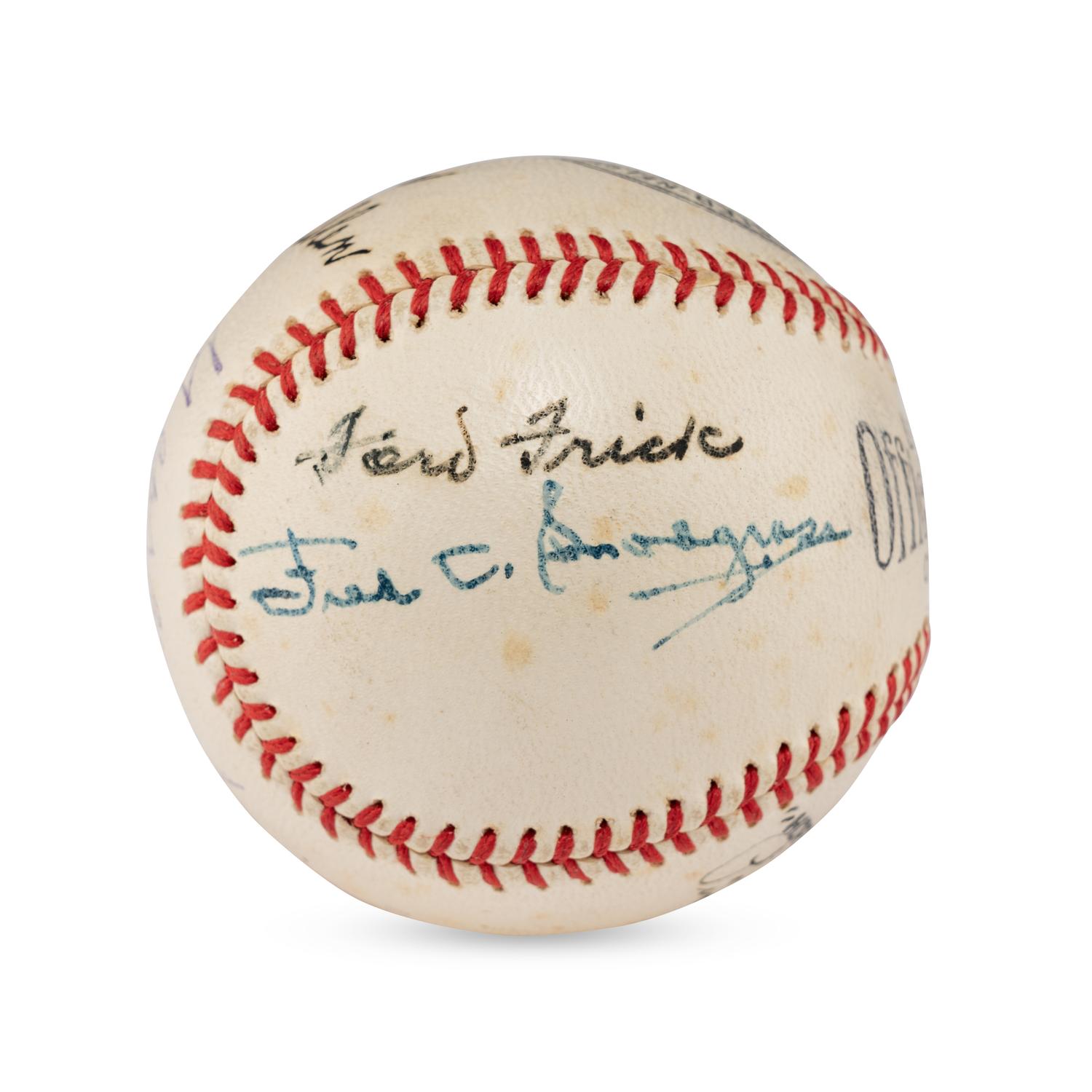 A Multi Signed Autograph Baseball Featuring George Sisler and Ford Frick (Beckett Authentication Services Letter of Authenticity)