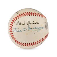 A Multi Signed Autograph Baseball Featuring George Sisler and Ford Frick (Beckett Authentication Services Letter of Authenticity)