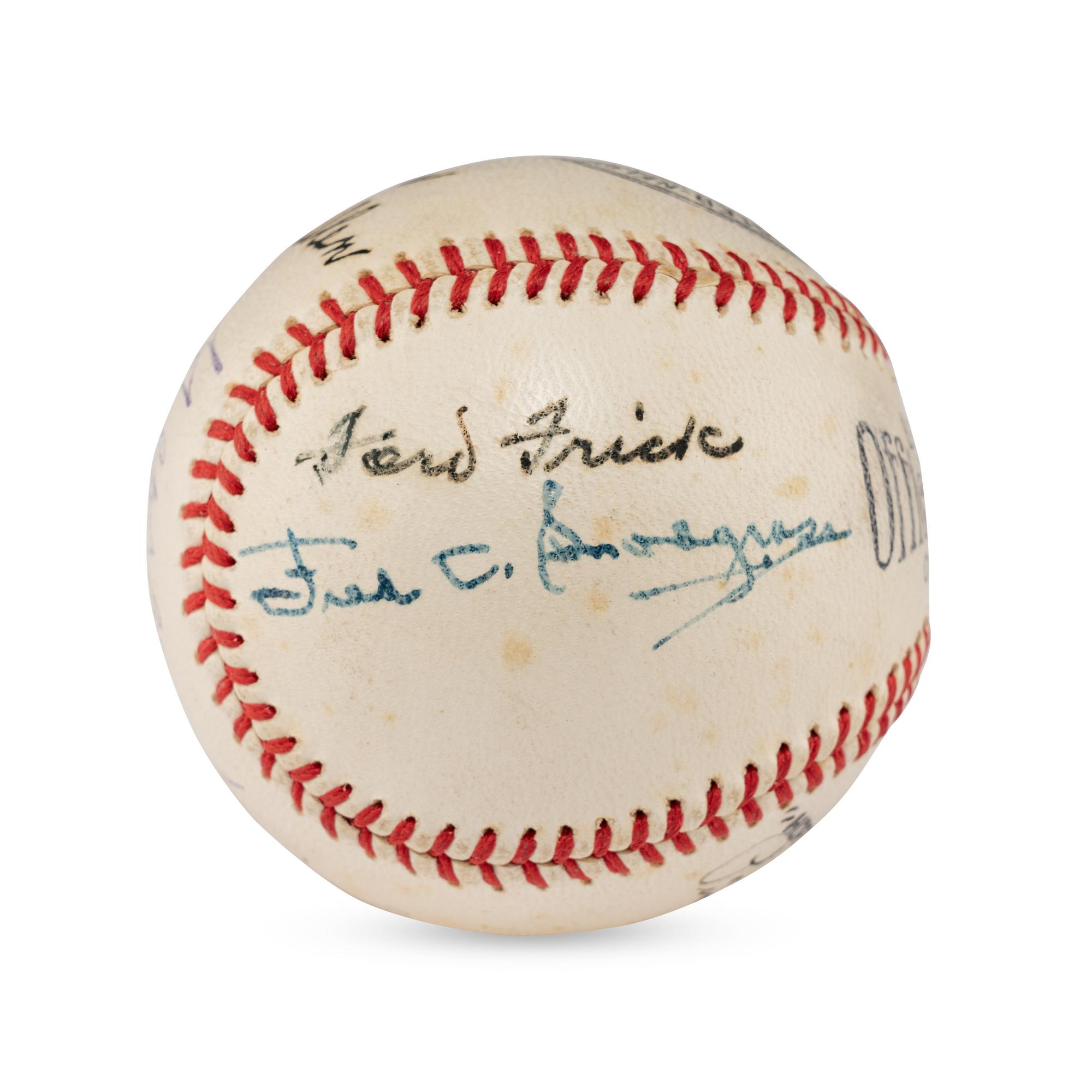 A Multi Signed Autograph Baseball Featuring George Sisler and Ford Frick (Beckett Authentication Services Letter of Authenticity)