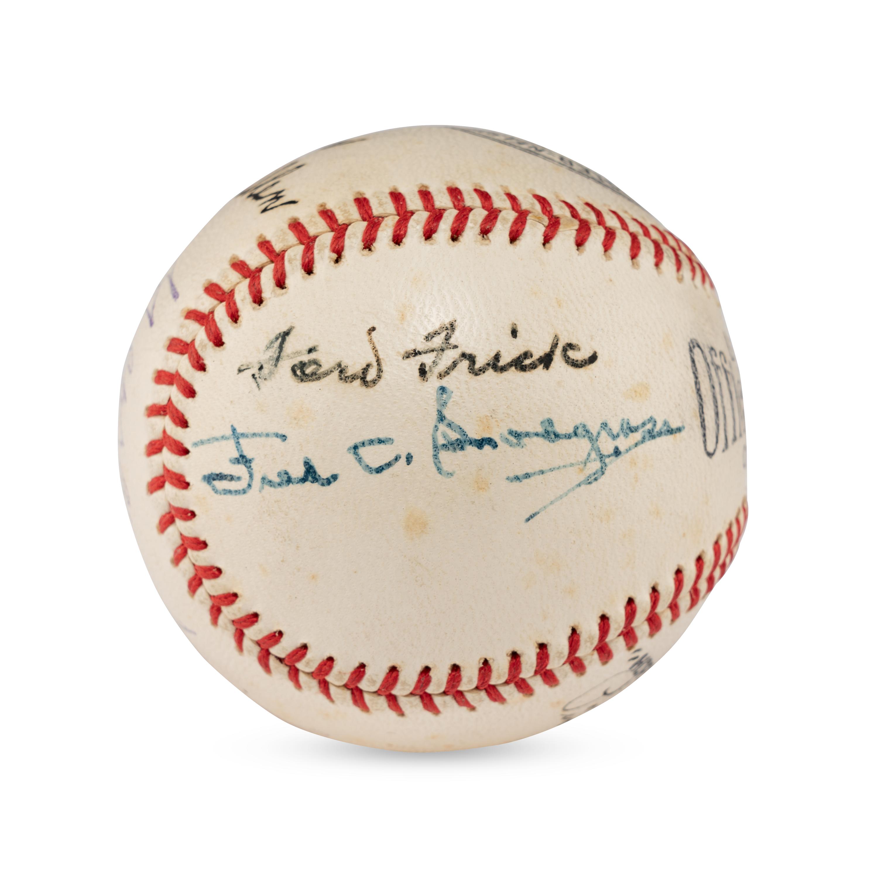 A Multi Signed Autograph Baseball Featuring George Sisler and Ford Frick (Beckett Authentication Services Letter of Authenticity)