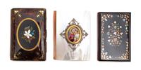 A Collection of Three Victorian Notepad or Book Covers, Height of tallest 3 7/8 inches.