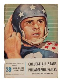 Mike Ditka's Personally Owned 1961 College All Stars vs Philadelphia Eagles Game Program