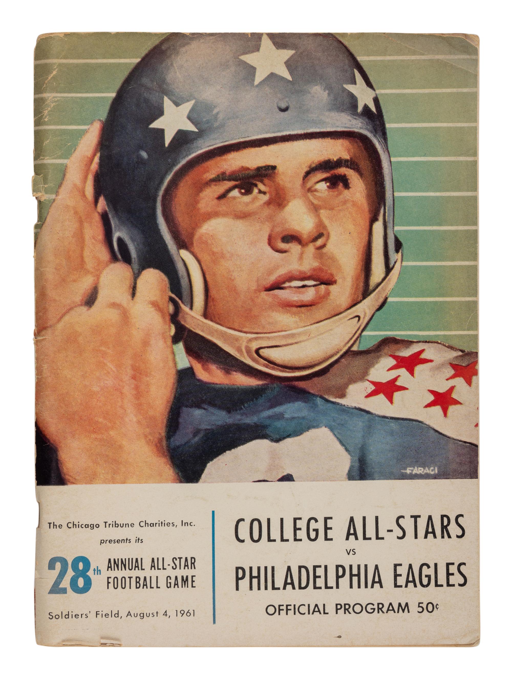 Mike Ditka's Personally Owned 1961 College All Stars vs Philadelphia Eagles Game Program