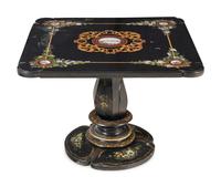 An Italian Black Marble and Micromosaic Table Top