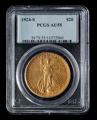 A United States 1924-S St. Gaudens $20 Gold Coin