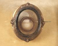 A Mourning Brooch With Hair Of George Washington Mounted In A Gilt Bronze And Glass Vitrine