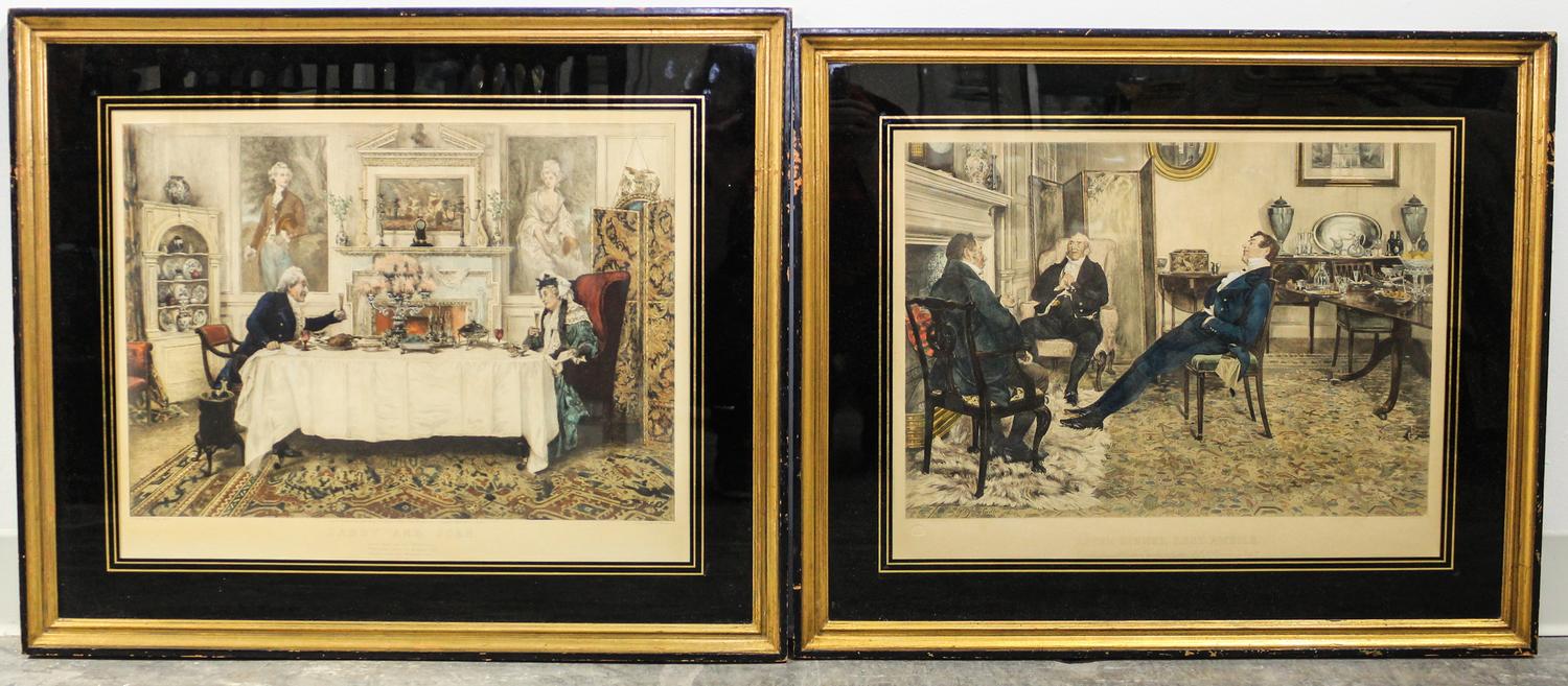 Two English Hand Colored Engravings 16 1/2 x 20 1/2 inches. — 19TH CENTURY