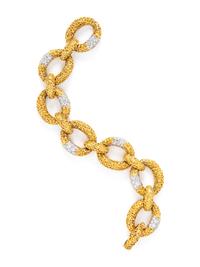 VAN CLEEF & ARPELS, FRANCE, YELLOW GOLD, PLATINUM AND DIAMOND BRACELET